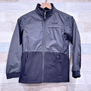 Columbia Steens Mt II Overlay Fleece Jacket Black Full Zip Boys Medium 10 12